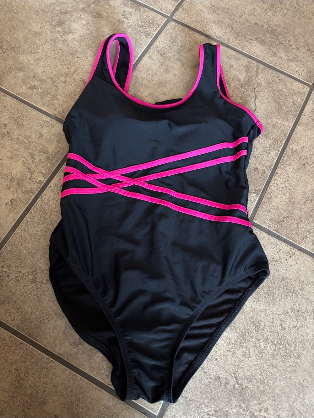 Catalina Brand Black and Pink One Piece Swimsuit Size medium